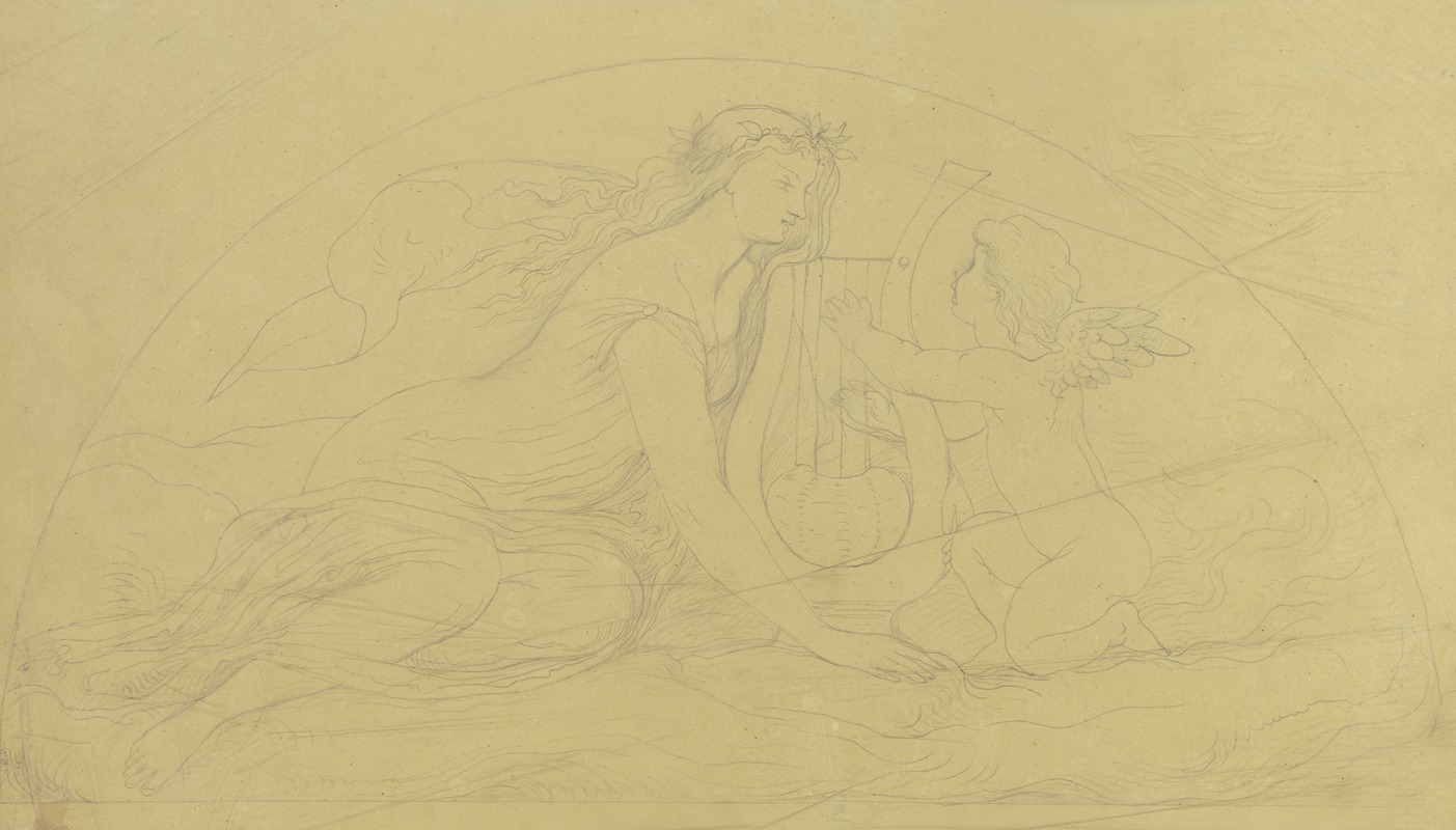 Frau mit Leier spielendem Putto — Victor Müller