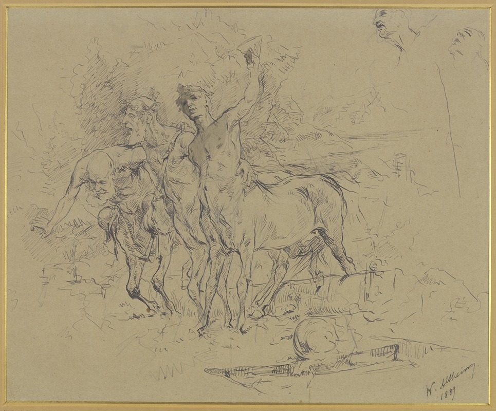 Three drunken centaurs by Вильгельм Альтхейм, 1889 — digital art print download