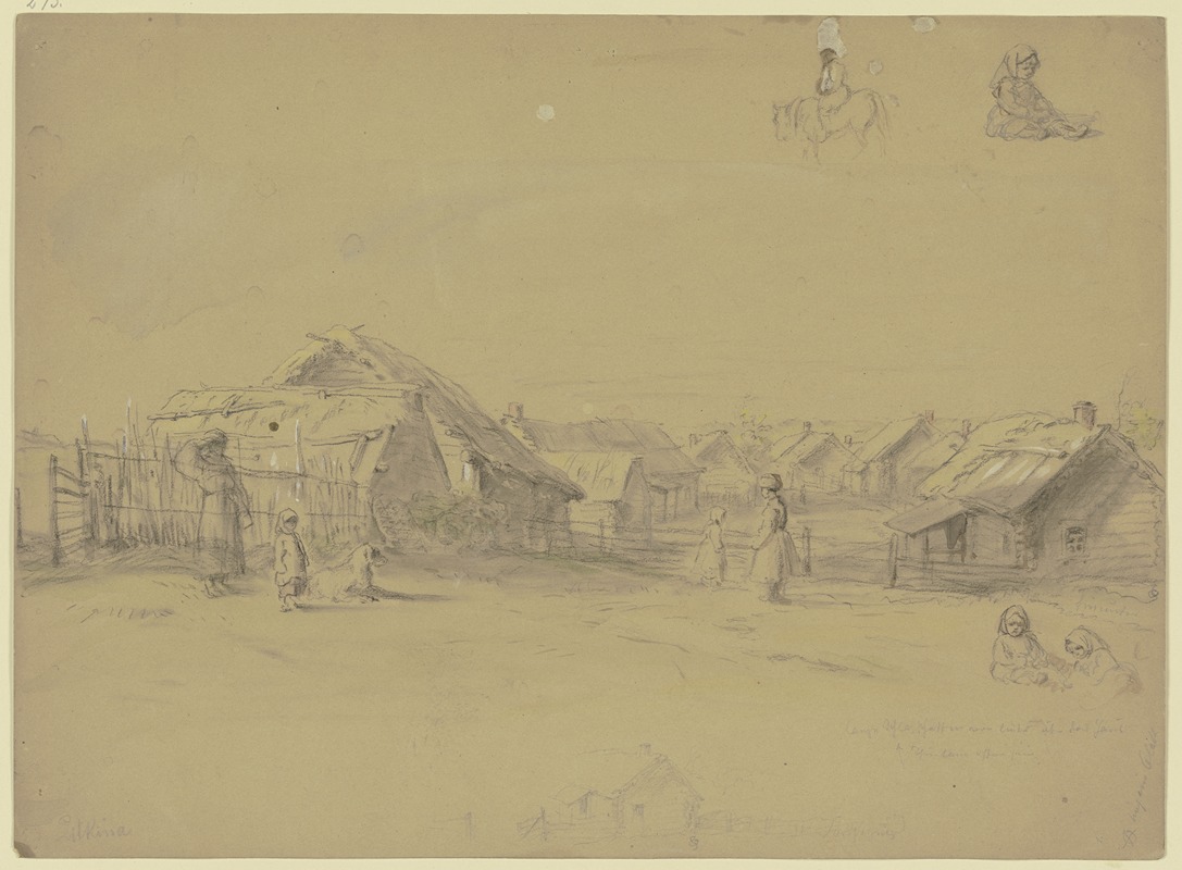 Lithina mit niederen Holzhäusern — Wilhelm Amandus Beer