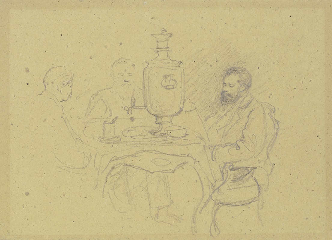 Russians at tea by Вильгельм Амандус Бир — digital art print download