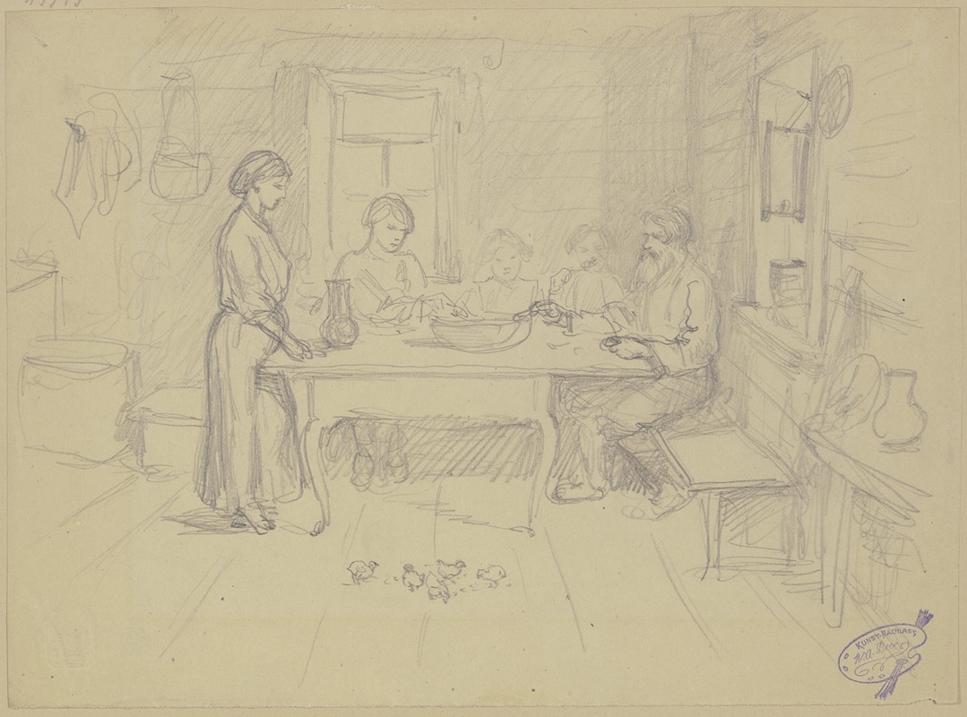 Russische Bauern beim Essen — Wilhelm Amandus Beer