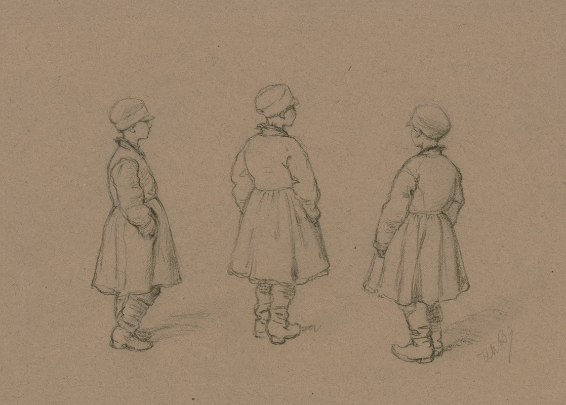 Russisches Kind in drei Ansichten — Wilhelm Amandus Beer