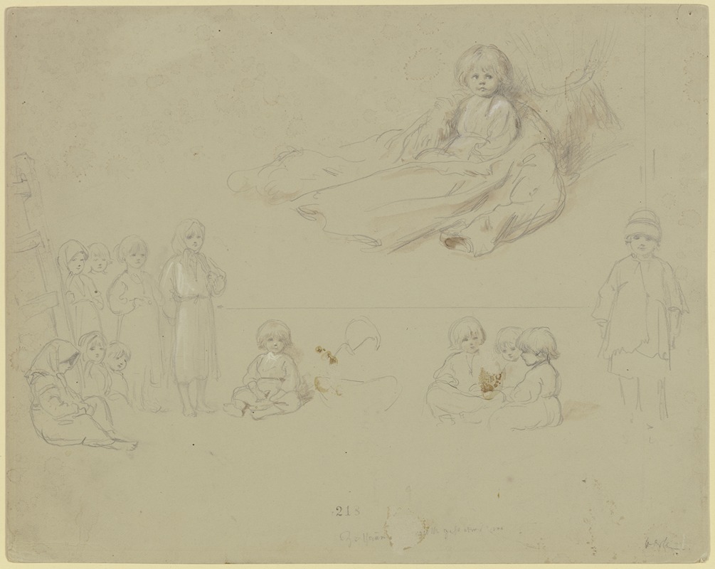 Twelve children anticipating by Вильгельм Амандус Бир — digital art print download