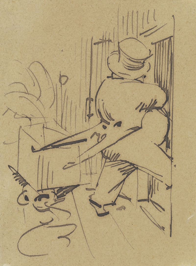 Herr Knopp durchschreitet einen Raum by Вильгельм Буш, 1876 — digital art print download