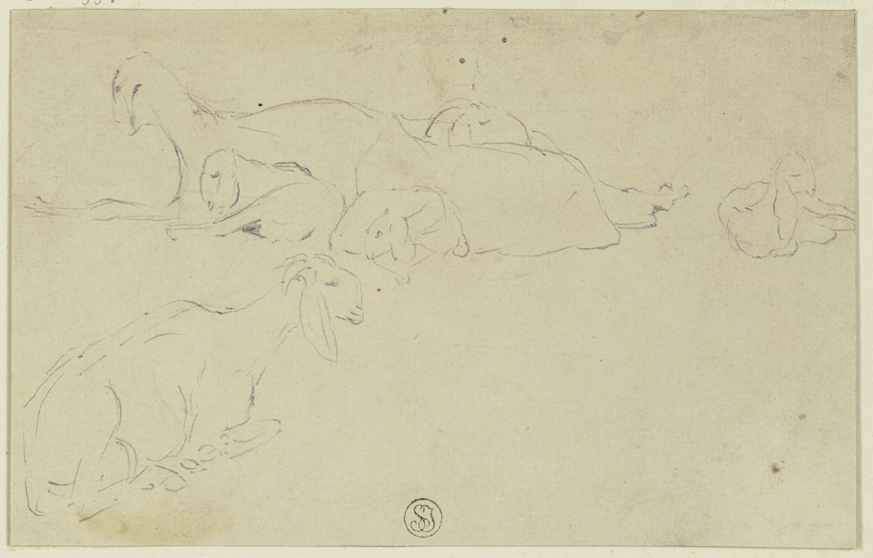 Sheep by Вильгельм Гентц, 1847 — digital art print download