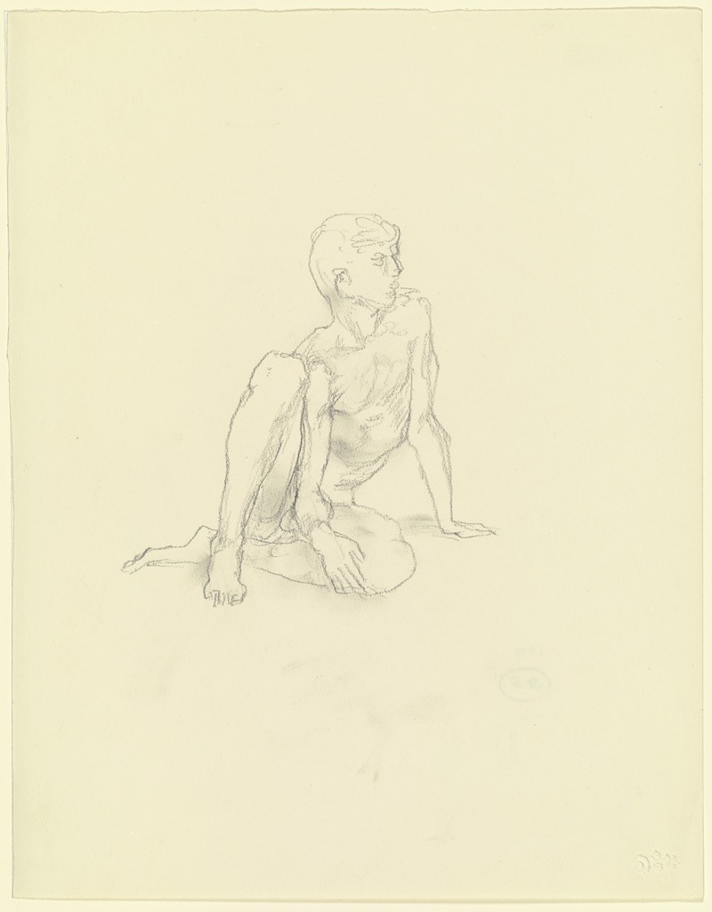 Nude of a sitting boy — Wilhelm Rietschel