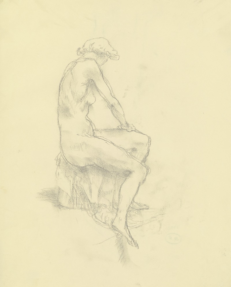 Sitzender weiblicher Akt nach rechts — Wilhelm Rietschel