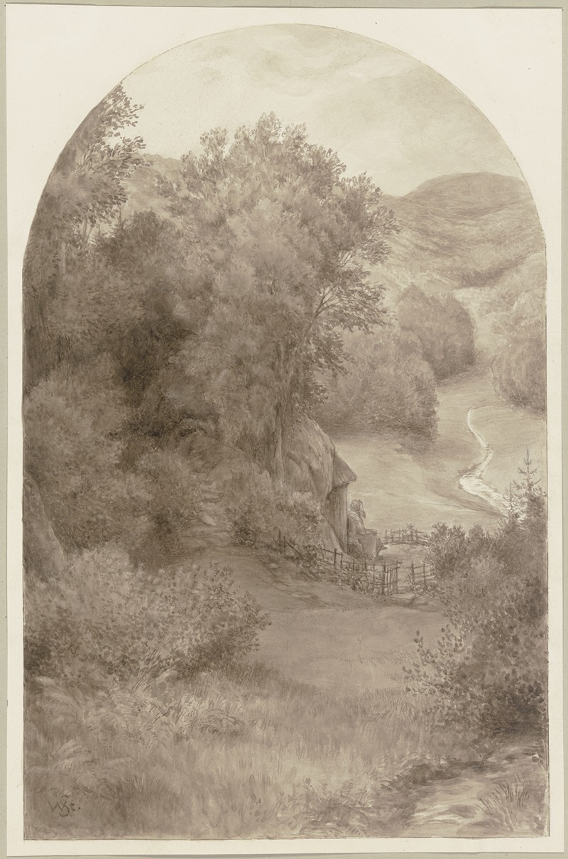 Brun in front of his hermitage — Wilhelm Steinhausen