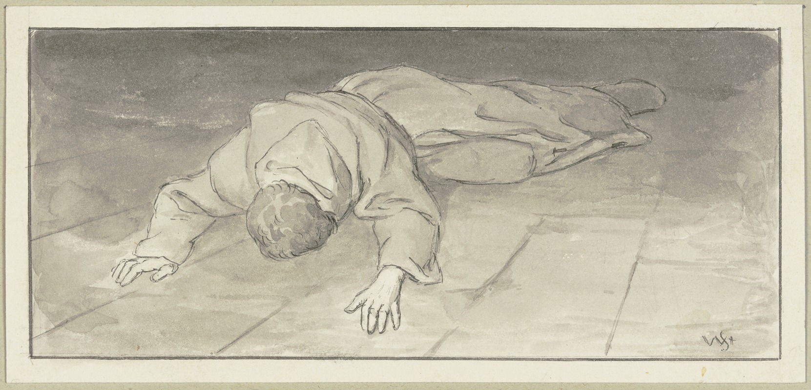 Diether's lamentation and penance by Вильгельм Штайнхаузен — digital art print download