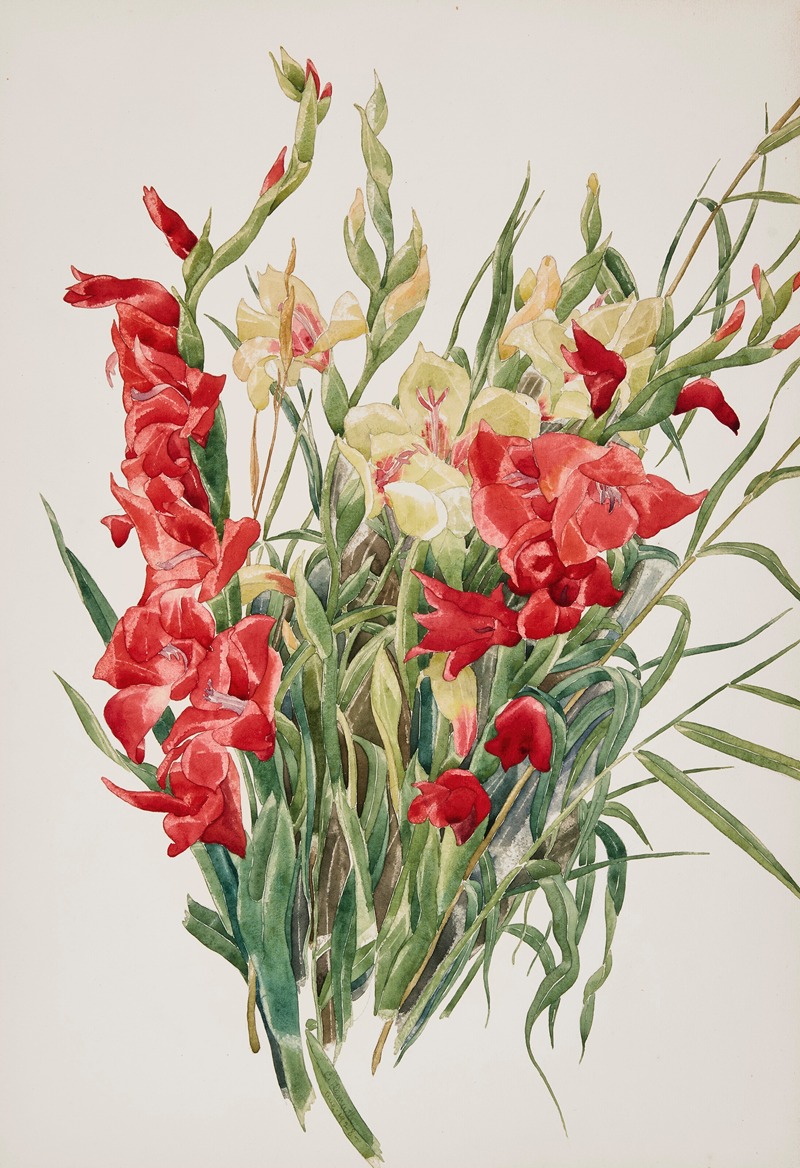 Red and Yellow Gladioli by Чарльз Демут, 1928 — digital art print download