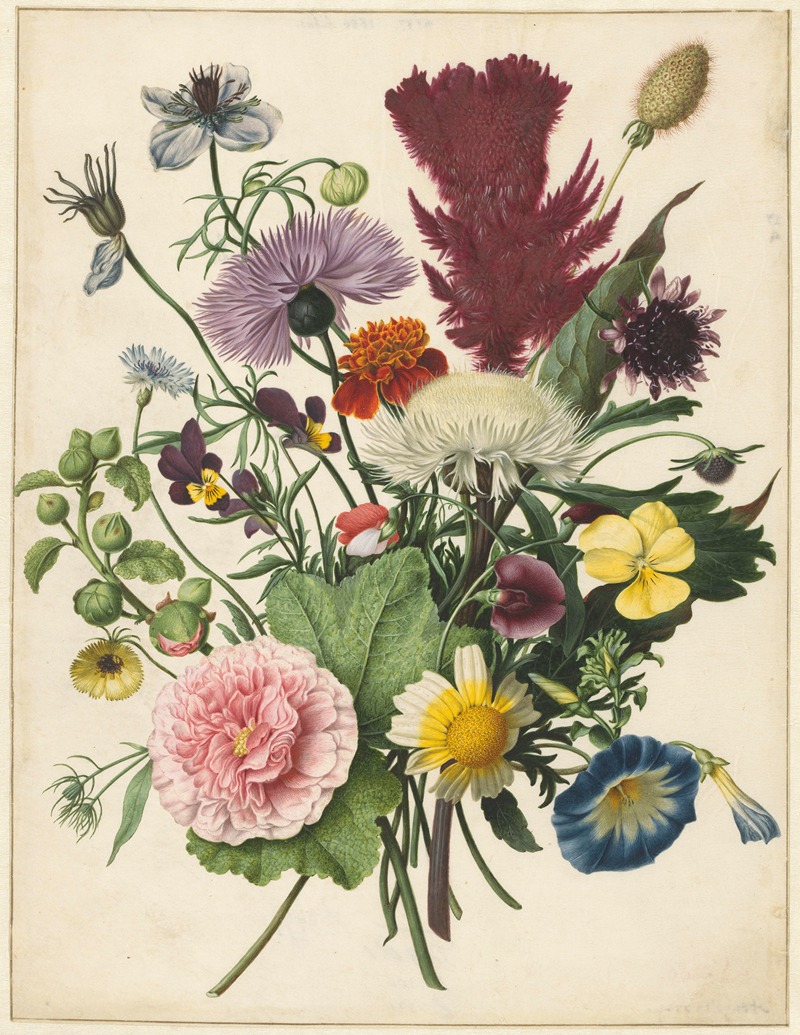 Boeket bloemen by Herman Henstenburgh, 1680 — digital art print download