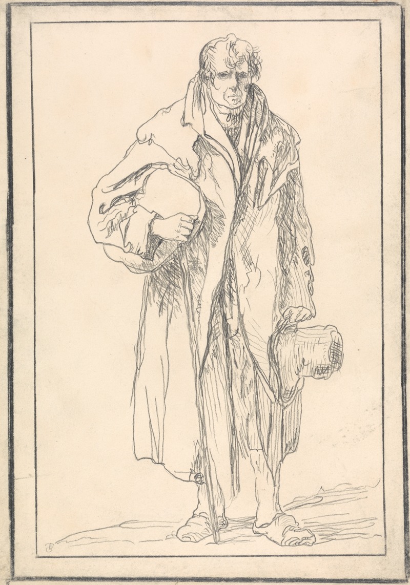 Cloaked Man holding Hat by Аноним — digital art print download
