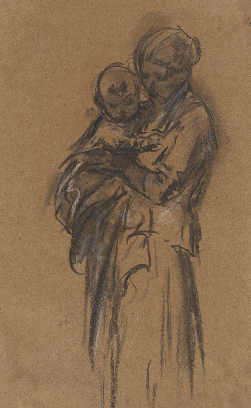 Mutter mit Kind auf dem Arm by Anton Burger — digital art print download