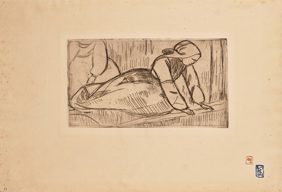 Deux Bretonnes au travail by Арман Сеган, 1893-1894 — digital art print download