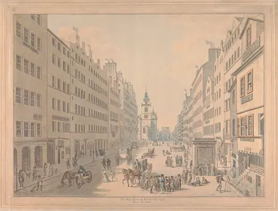 The High Street of Edinburgh from the East by Дэвид Аллан, 1793 — digital art print download