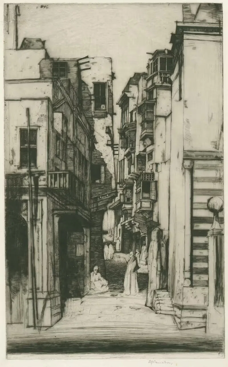 Улица в Каире by Дэвид Янг Кэмерон, 1910 — digital art print download