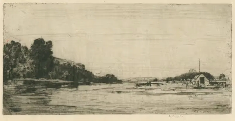 Хижина рыбака by Дэвид Янг Кэмерон, 1910 — digital art print download