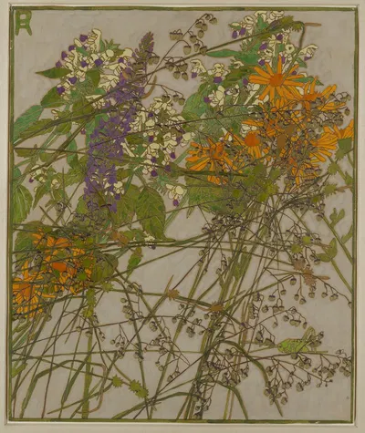 Wildflowers and a Grasshopper by Паула Рёслер — digital art print download