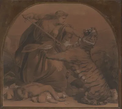 Drawing for 'Retribution' by Эдвард Армитидж, 1857 — digital art print download