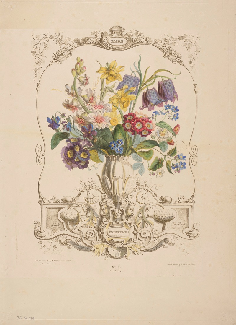 Flore des quatre saisons Pl.01 by Louis-Pierre Schilt, 1835 — digital art print download