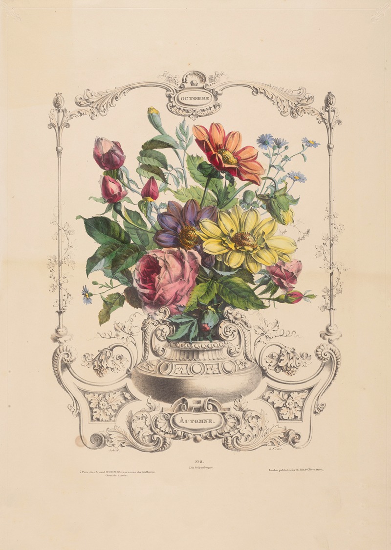 Flore des quatre saisons Pl.04 by Louis-Pierre Schilt, 1835 — digital art print download
