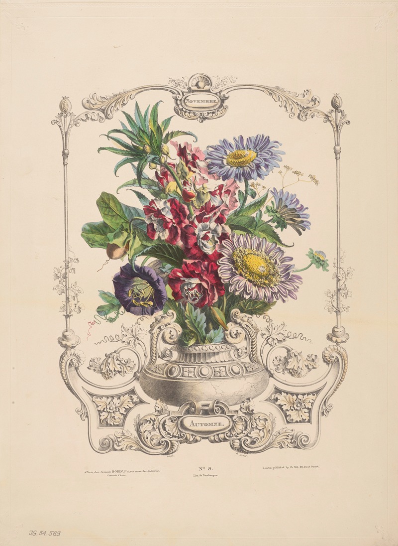 Flore des quatre saisons Pl.06 by Louis-Pierre Schilt, 1835 — digital art print download