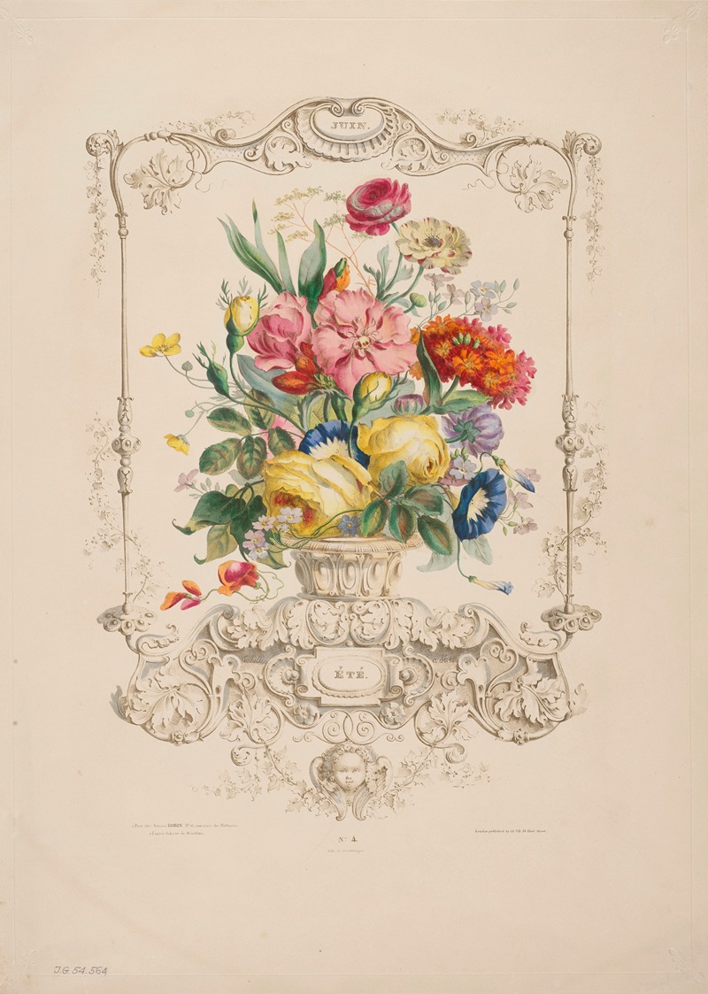 Flore des quatre saisons Pl.07 by Louis-Pierre Schilt, 1835 — digital art print download
