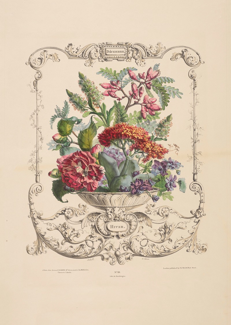 Flore des quatre saisons Pl.08 by Louis-Pierre Schilt, 1835 — digital art print download