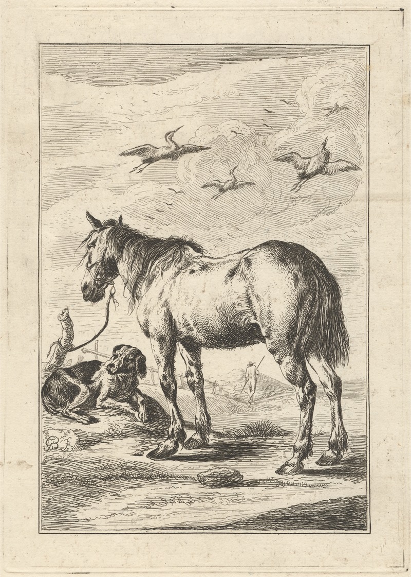 A Horse and a dog by George Bickham the Younger — digital art print download