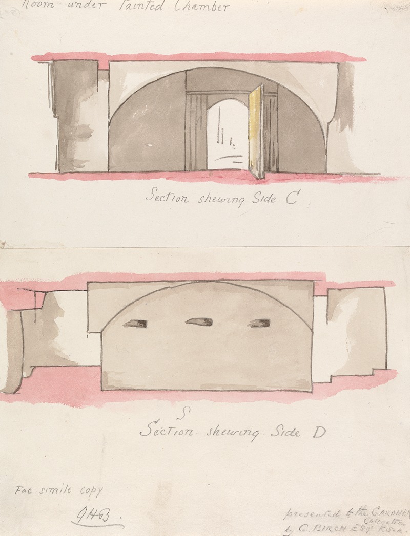 Sections of Room under Painted Chamber — George Birch