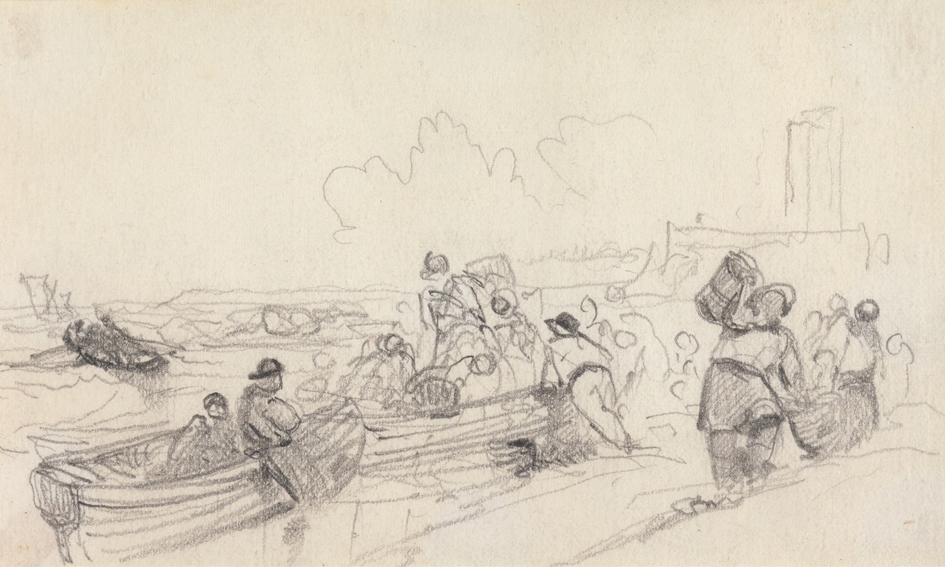 Boats Loading in a River by Джордж Брайант Кэмпион — digital art print download