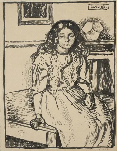 Jeune fille assise by Жорж Леммен, 1892 — digital art print download