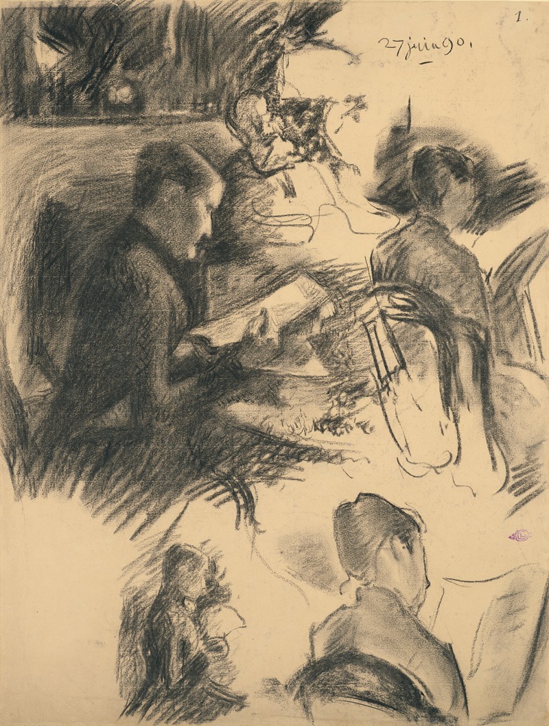 Études de pesonnages lisants — Georges Lemmen