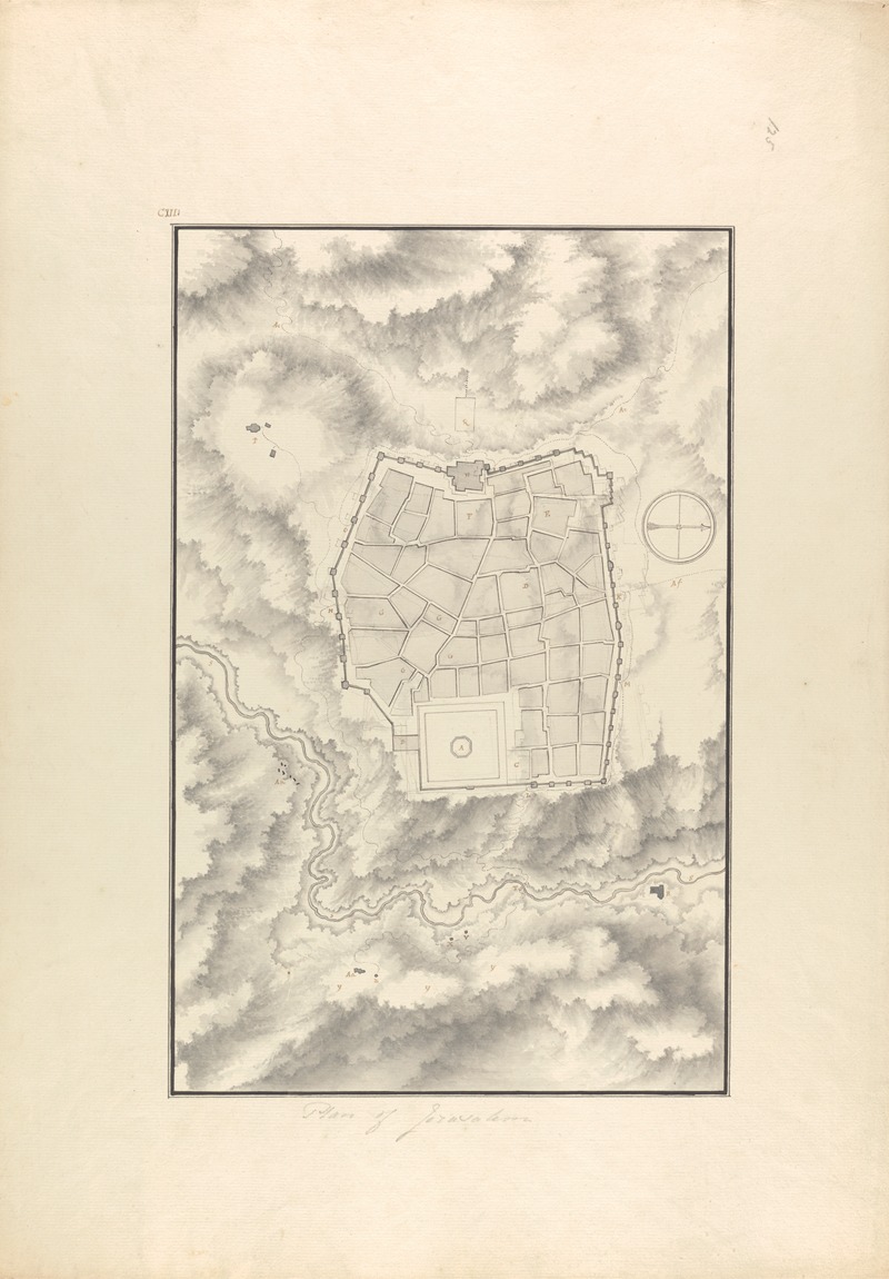 Plan of Jerusalem by Giovanni Battista Borra — digital art print download