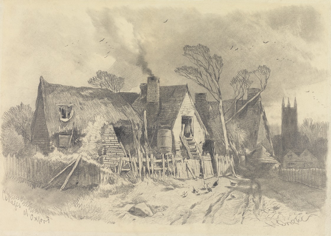 Cottages at Oxford by Генри Брайт — digital art print download