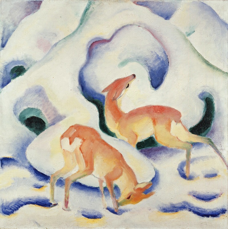 Deer in the Snow by Франц Марк, 1911 — digital art print download