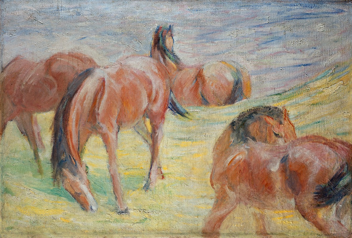 Grazing Horses I by Франц Марк, 1911 — digital art print download