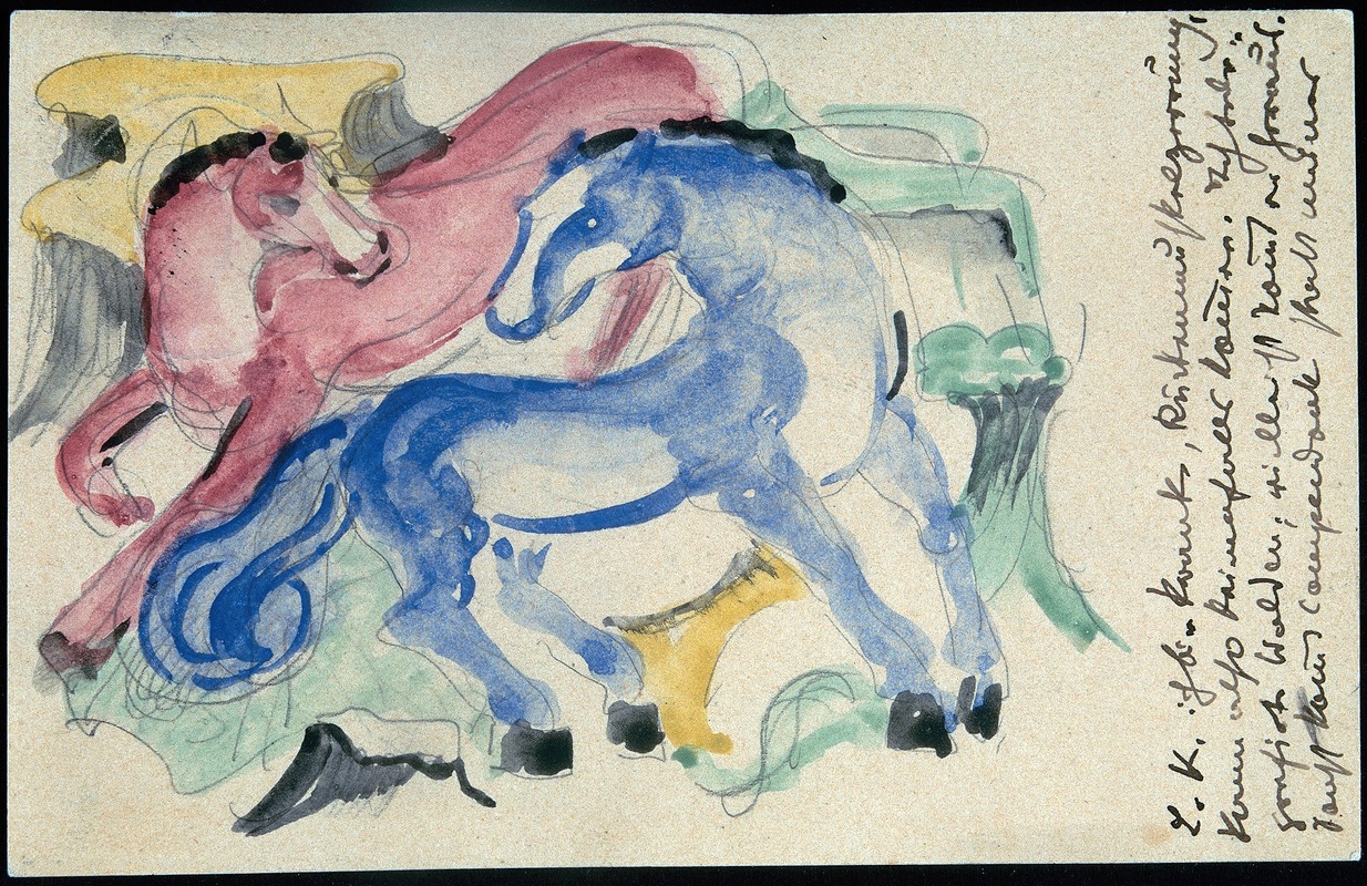 Red and Blue Horse by Франц Марк, 1913 — digital art print download