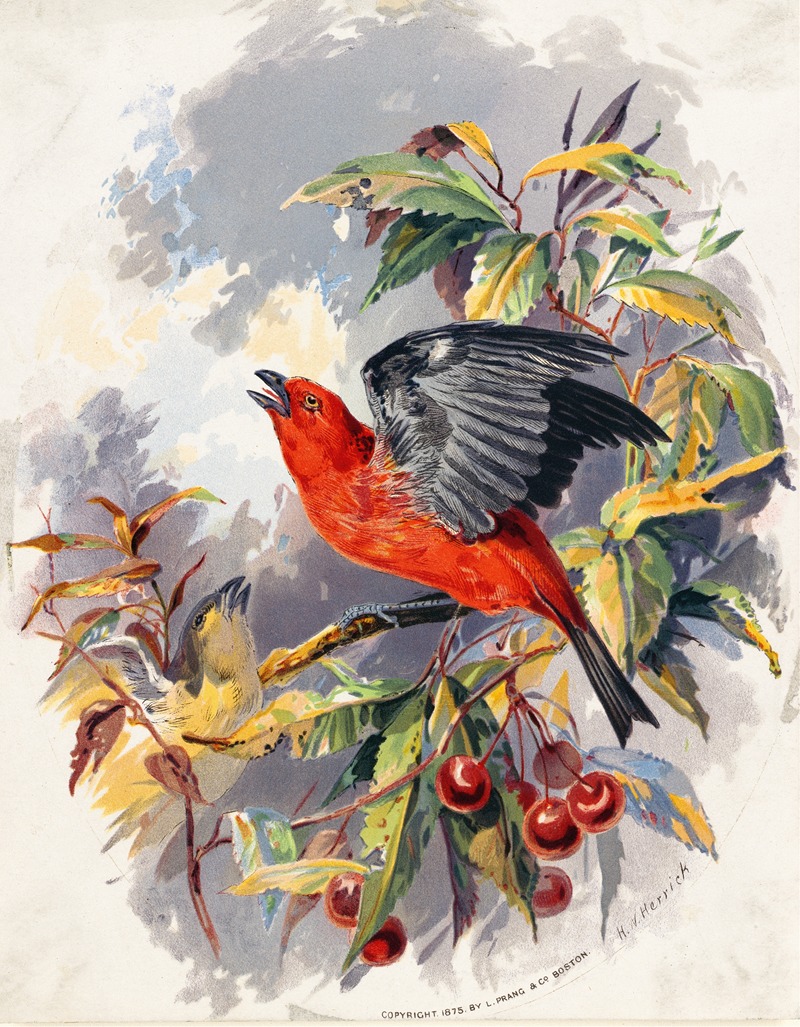 Birds II by Henry Walker Herrick, 1875 — digital art print download