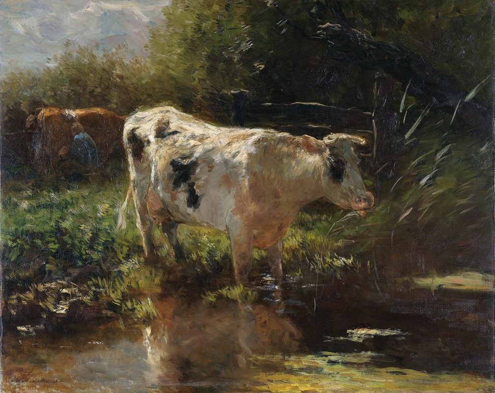Cow beside a Ditch by Виллем Марис — digital art print download