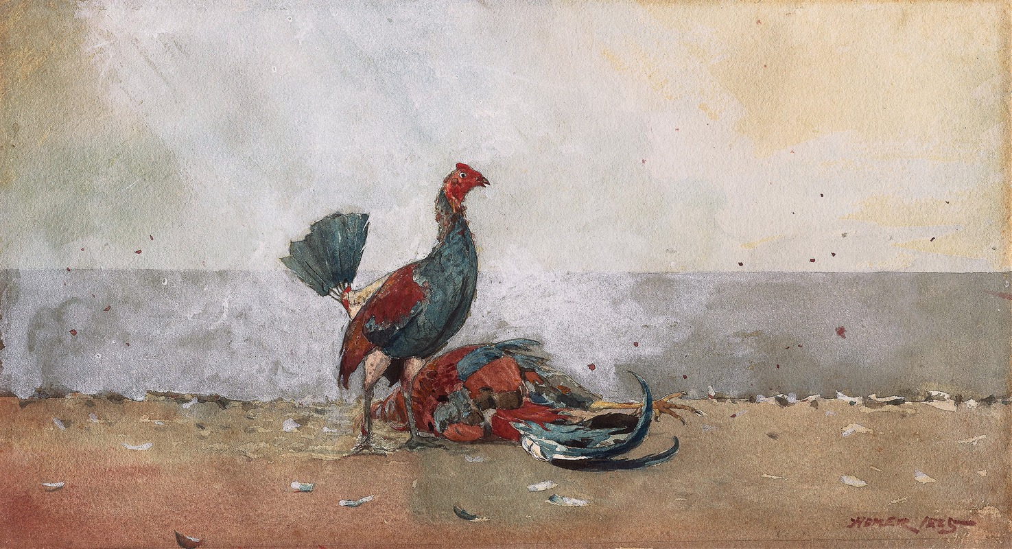 The Cock Fight by Уинслоу Хомер, 1885 — digital art print download