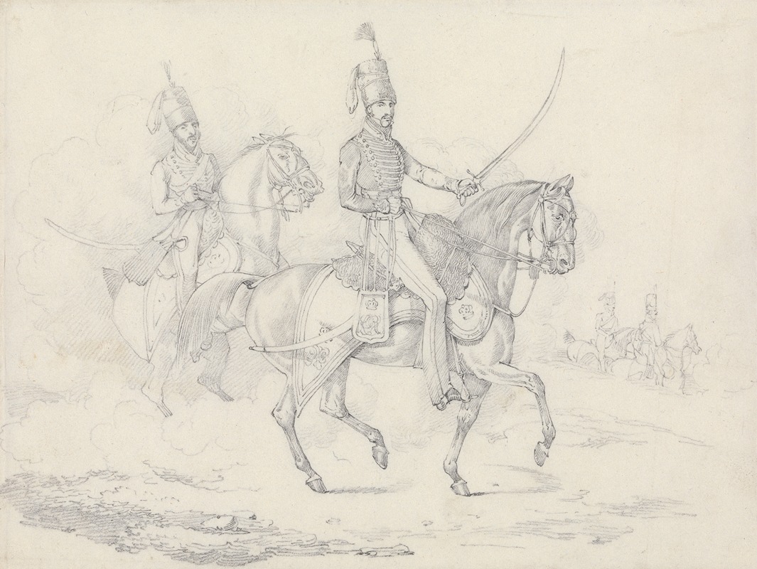'Scraps', No. 39: Mounted Hussars by Генри Томас Алкен, 1823 — digital art print download