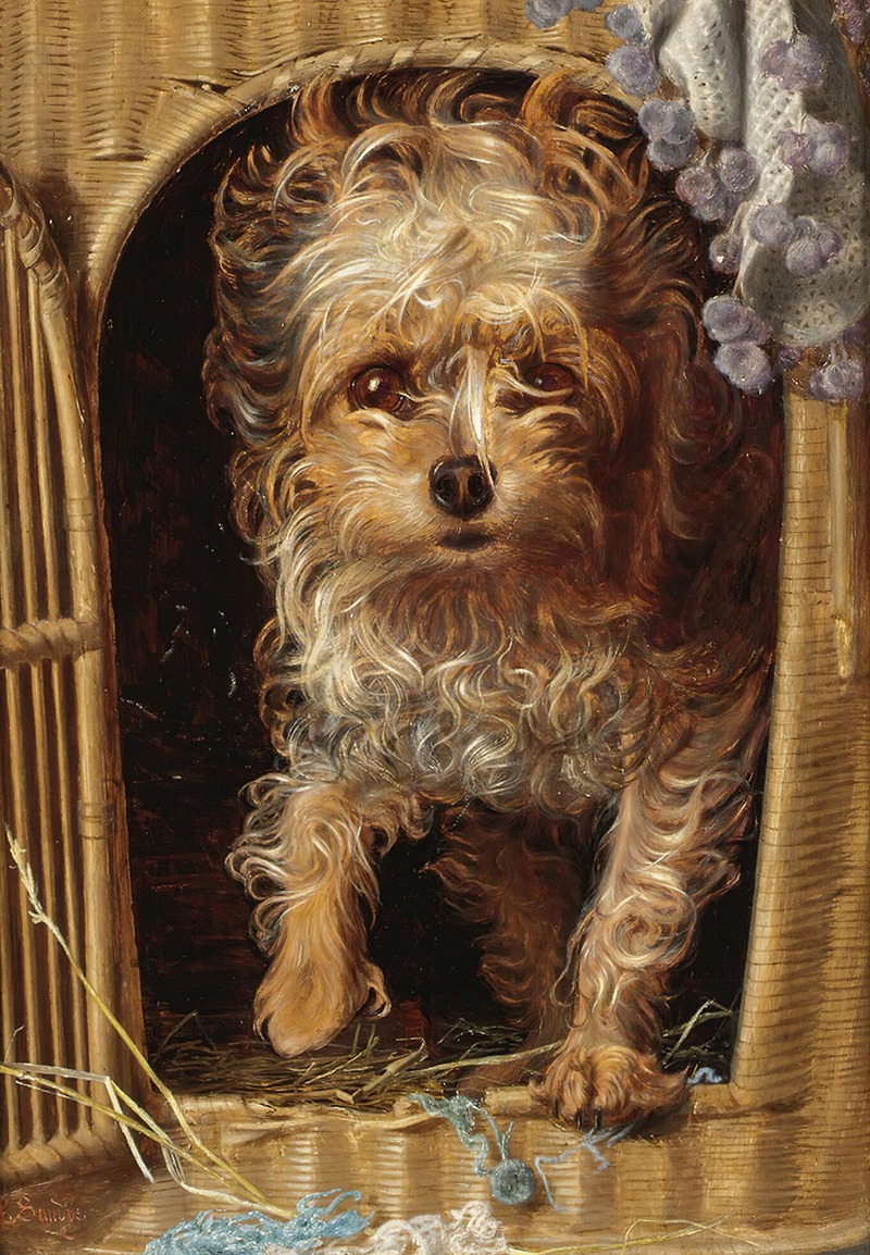 Darby In His Basket Kennel by Фредерик Сэндис — digital art print download