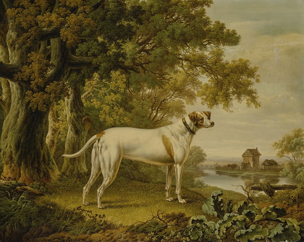 An English Pointer In A Landscape by Charles Towne, 1811 — digital art print download