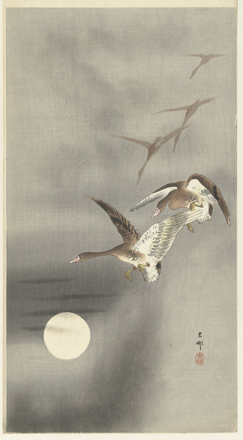 Geese in flight by Ohara Koson, 1900 - 1930 — digital art print download