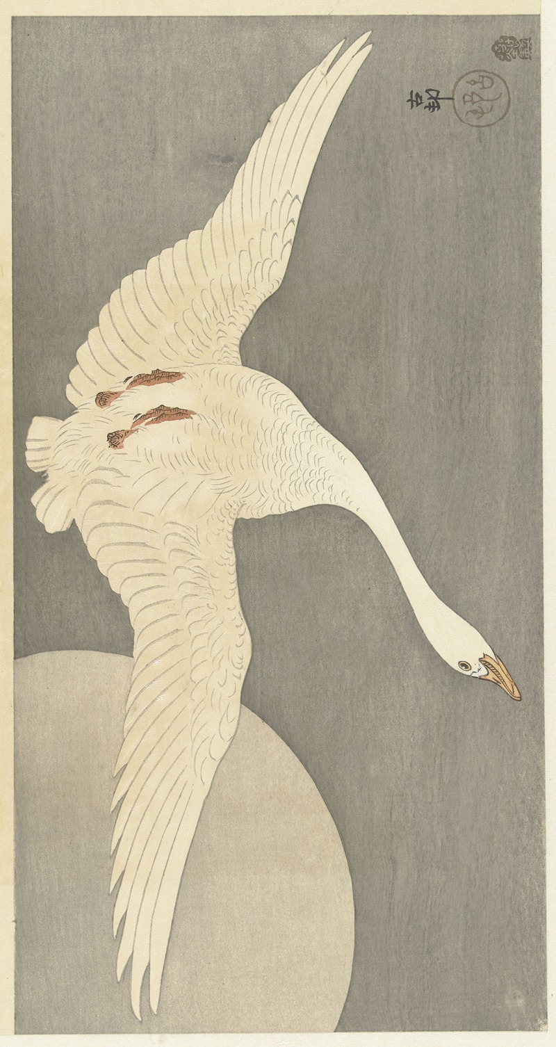 Goose at full moon by Охара Косон, 1900 - 1910 — digital art print download