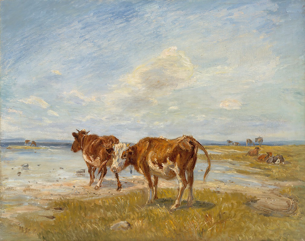 Cows On The Beach, Sketch by Теодор Филипсен — digital art print download