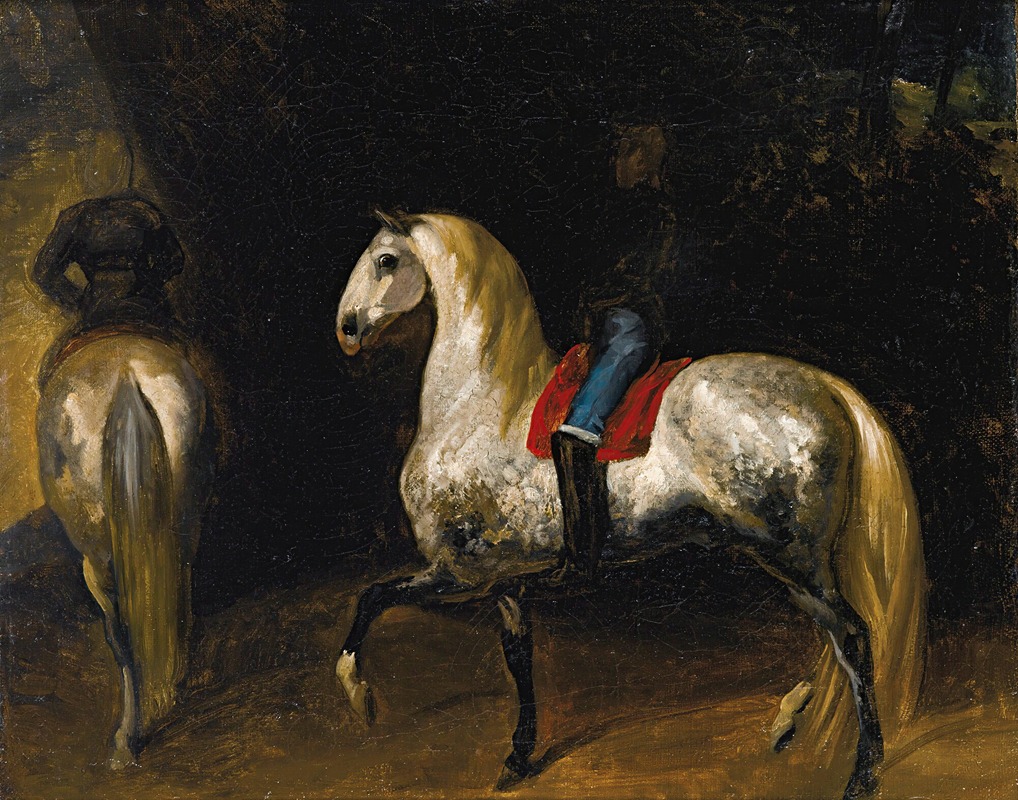 Chevaux Gris Pommelé by Теодор Жерико — digital art print download
