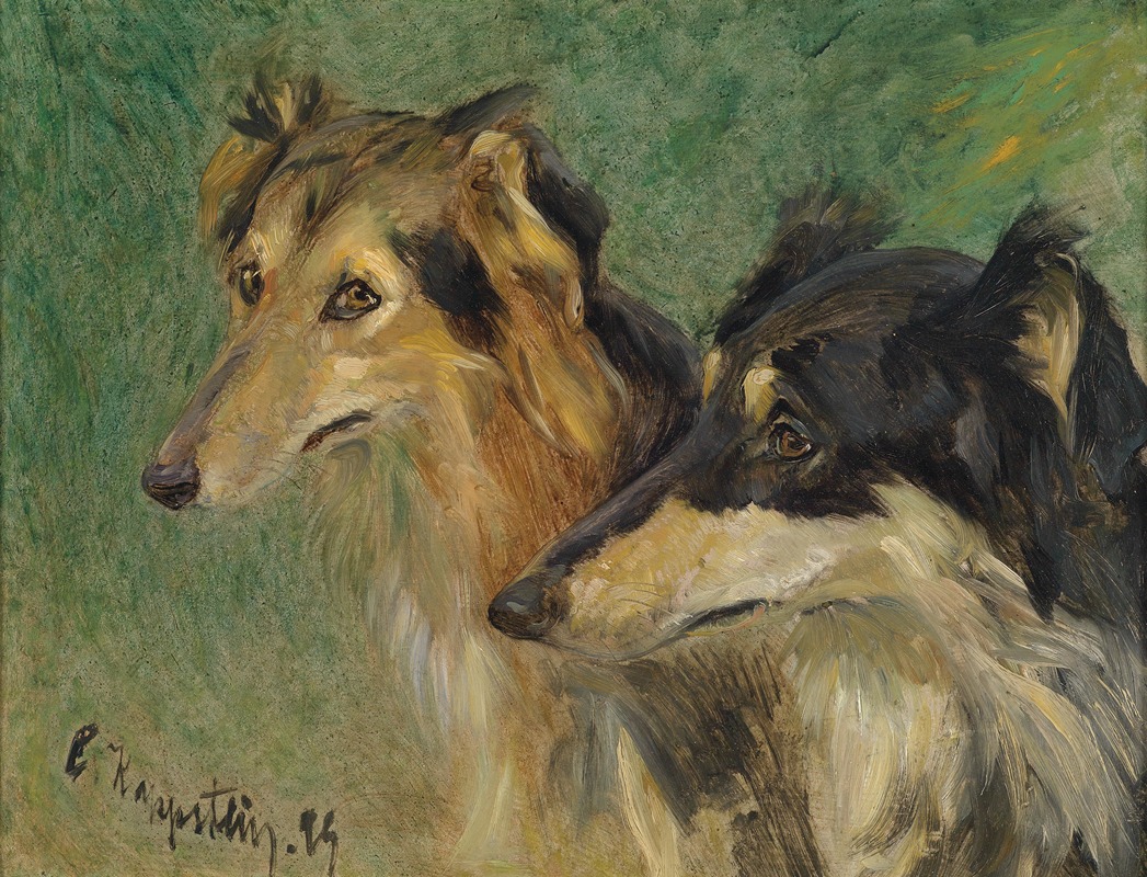 Portrait zweier Borzoj-Hunde — Carl Friedrich Kapstein