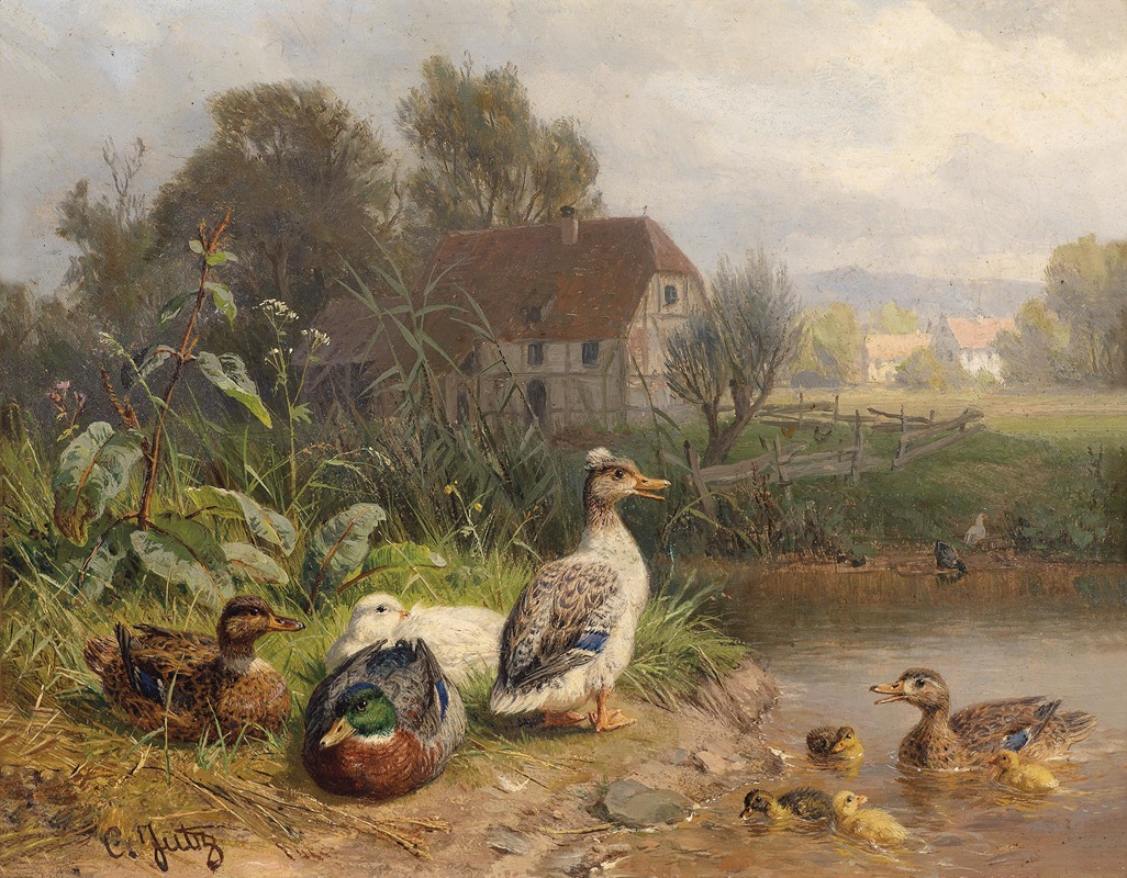 Enten am Teich by Карл Юц — digital art print download
